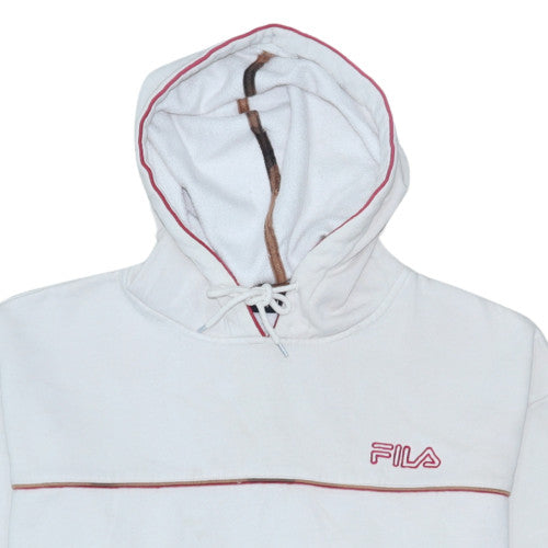 Additional view of Fila Men's White L Pullover Hoodie With Logo and Pouch Pocket