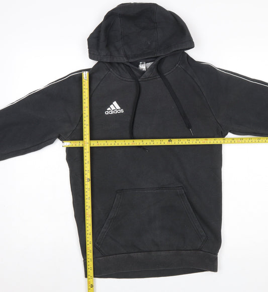 Adidas Men's Black XS Pullover Hoodie with Logo and Pockets