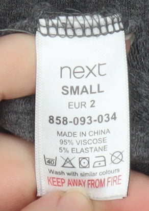 Next Women's Grey Basic 3/4 Sleeve Boat Neck T-Shirt Size S