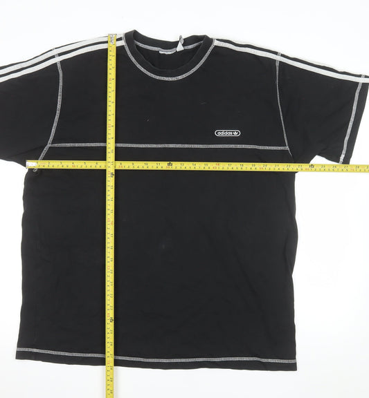Adidas Men's Black XL Crew Neck Short Sleeve Cotton T-Shirt