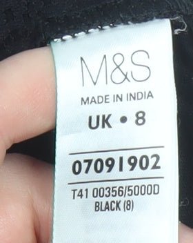 Marks and Spencer Women’s Black Lace Detail Cotton Tank Top Size 8