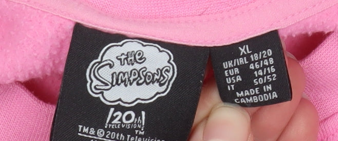 The Simpsons Pink Lisa Sweatshirt XL Women's Pullover Casual