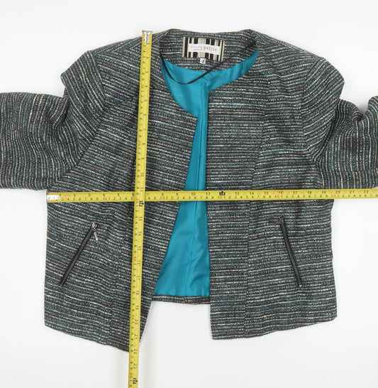Principles by Ben de Lisi Petite Grey Tweed Lined Suit Jacket Size 16
