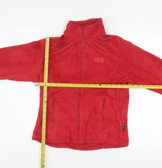 Jack Wolfskin Womens Red Fleece Full Zip Outdoor Jacket Size 10