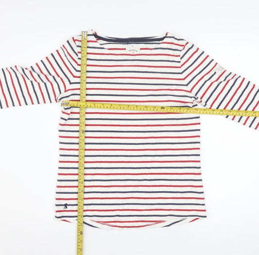 Joules Women’s Multicoloured Striped Long Sleeve Cotton T-Shirt Size 10