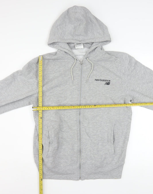 New Balance Men Grey Full Zip Hoodie Size M Sports Fleece
