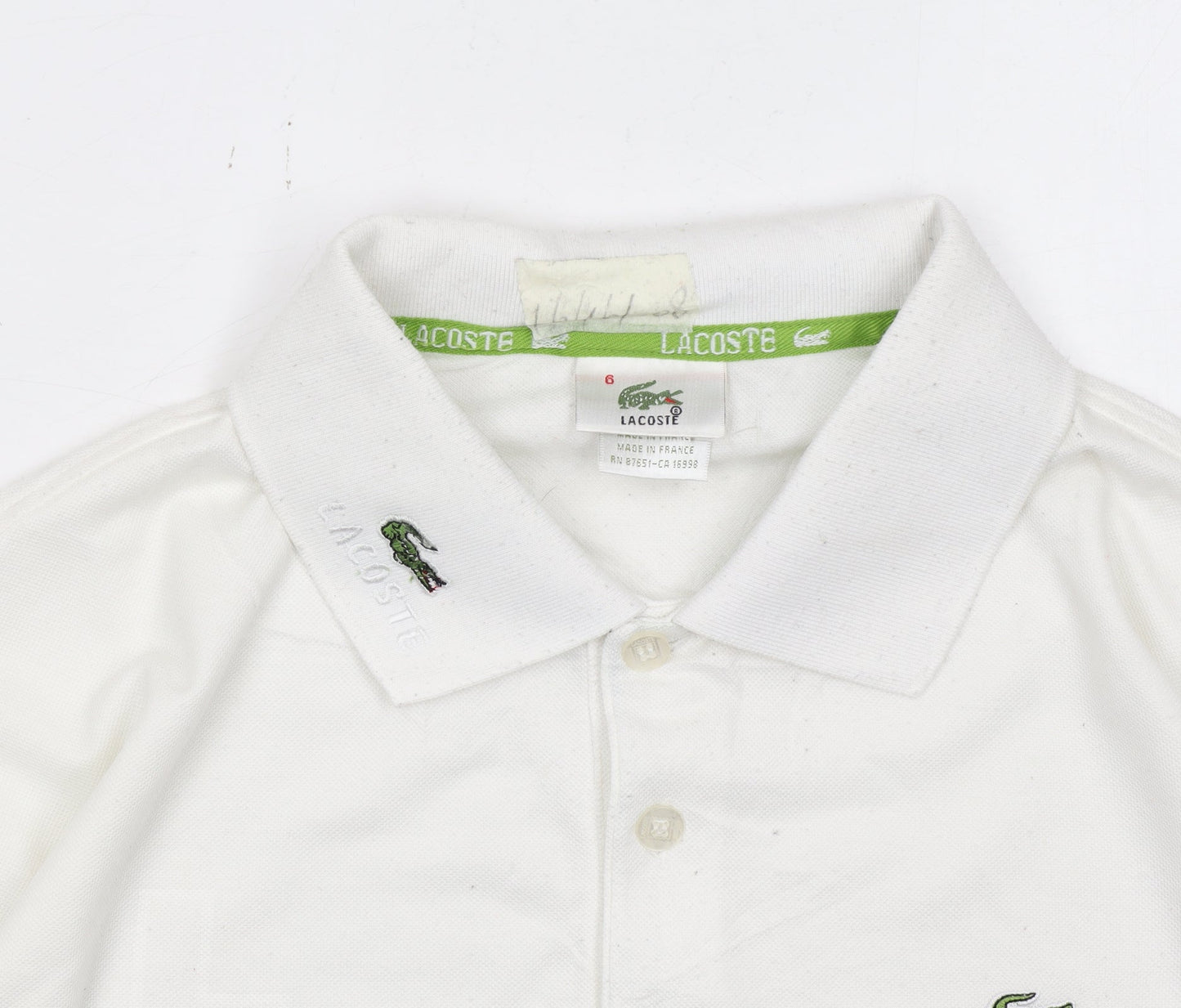 Lacoste Men's White Cotton Polo Shirt Size XL Embroidered Logo