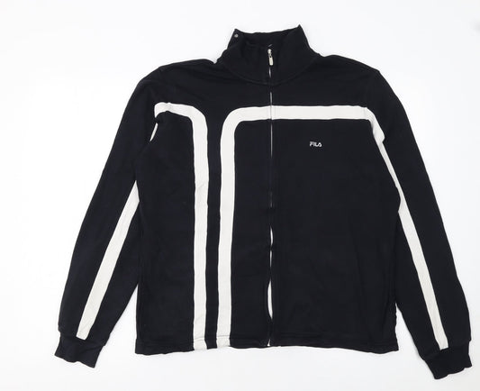 Fila Womens Black XL Track Jacket Full Zip Cotton Sportswear