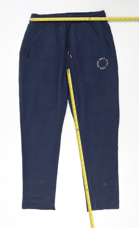 Hugo Boss Men Blue Jogger Trousers Size L Cotton Blend