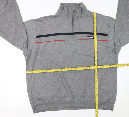 Reebok Men's Grey 2XL 1/4 Zip Pullover Sweatshirt