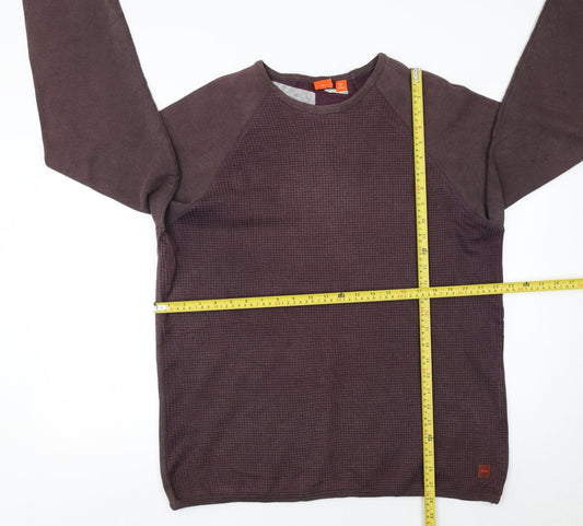 Hugo Boss Men's Brown Knit Crew Neck Pullover Sweatshirt XL