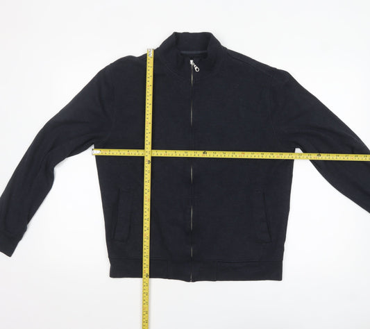 Marcs Men’s Black Bomber Jacket Medium Full Zip Lightweight Classic Style
