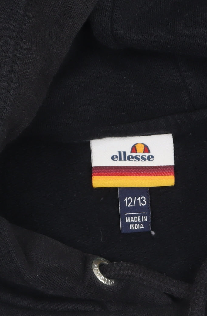Additional view of Ellesse girls’ black floral logo pullover hoodie 12-13 years