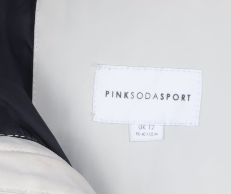Pink Soda Sport Women’s Ivory Puffer Jacket Size 12 Hooded Winter Coat