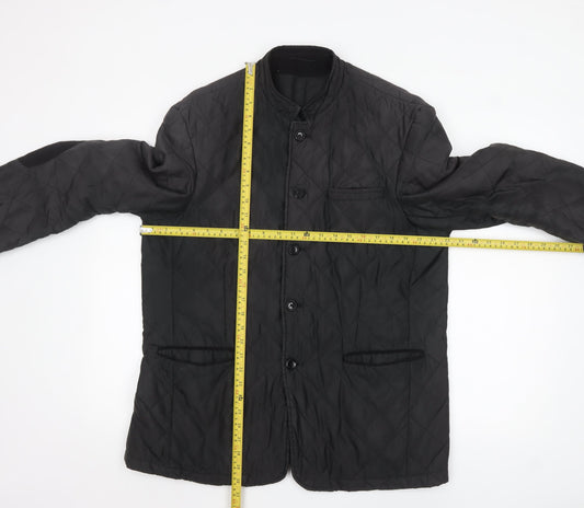 BlackBerrys Men's Black Quilted Slim Fit Jacket Size 44