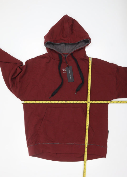 Osaka People Men Red Pullover Hoodie L Regular Fit Cotton