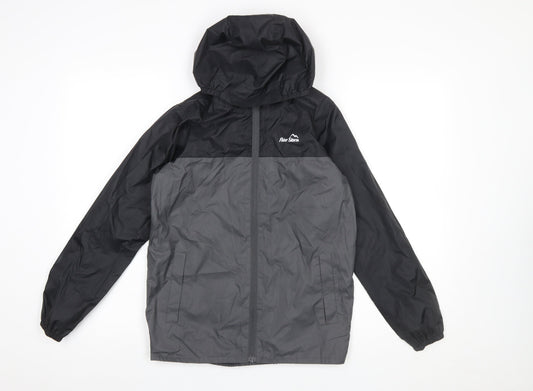 Peter Storm Boys Grey Windbreaker Jacket 11-12 Years Hooded Water Resistant
