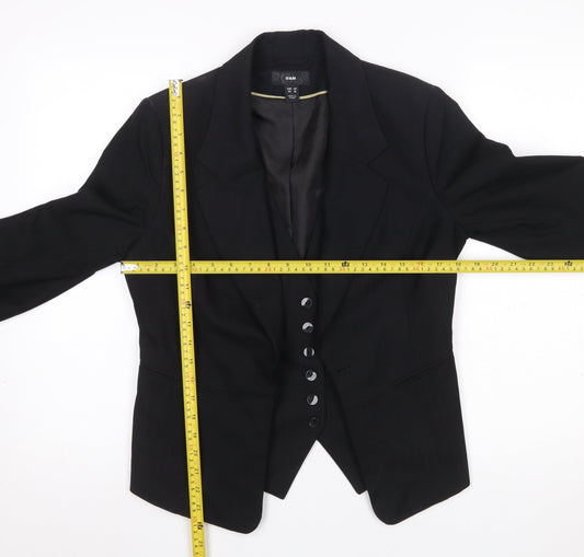 H&M Women's Black Size 12 Classic Single-Breasted Suit Jacket