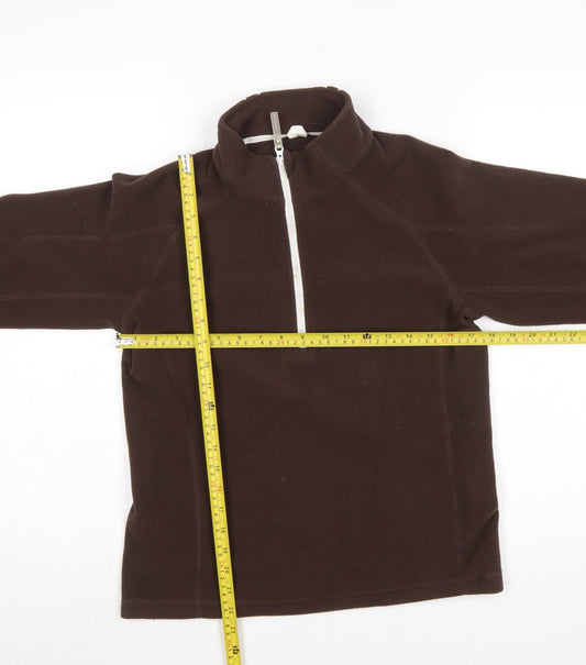 Sunice Women's Brown Fleece 1/2 Zip Pullover Sweatshirt Medium