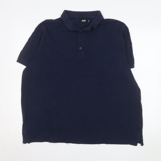 Jacamo Men's Blue 1XL Cotton Short Sleeve Polo Shirt