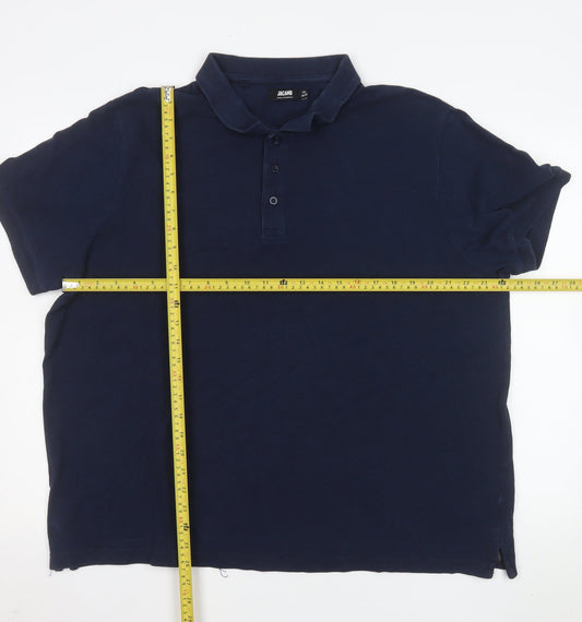 Jacamo Men's Blue 1XL Cotton Short Sleeve Polo Shirt