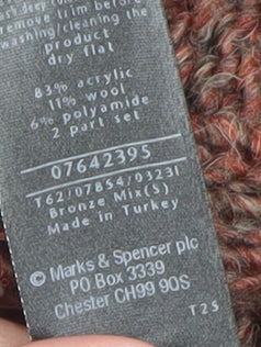 Marks and Spencer Per Una Women’s Brown Chunky Knit Long Cardigan S