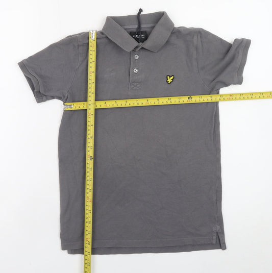 Lyle & Scott Junior Boys Grey Polo Shirt 10-11 Years 100% Cotton Classic Style
