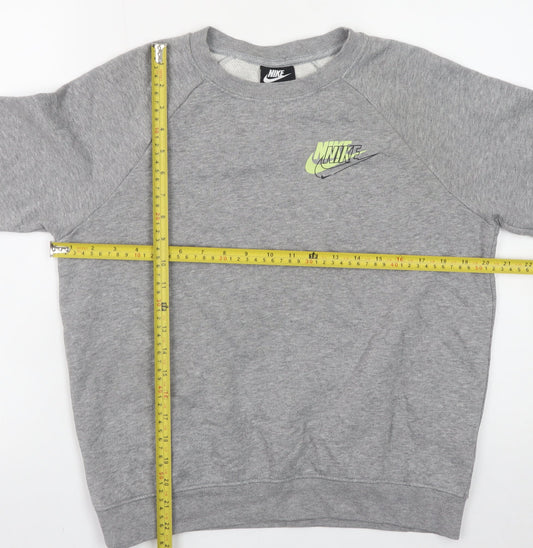 Nike Men's Grey Logo Pullover Sweatshirt Size S Regular Fit