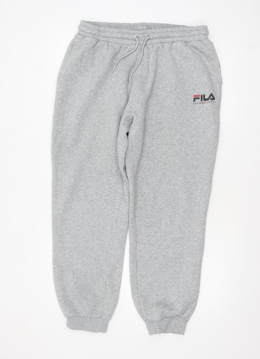 FILA Mens Grey XL Sweatpants Joggers Fleece Lined Comfort Fit