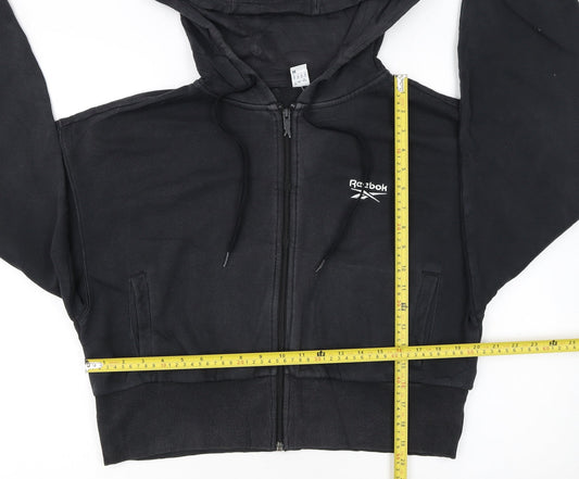 Reebok Women's Black Full Zip Hoodie Medium 12-14 Hooded Sweatshirt