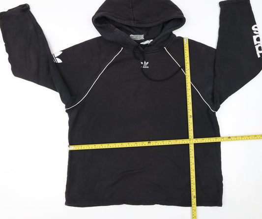 Adidas Women's Black Pullover Hoodie Size 14 with Logo Print