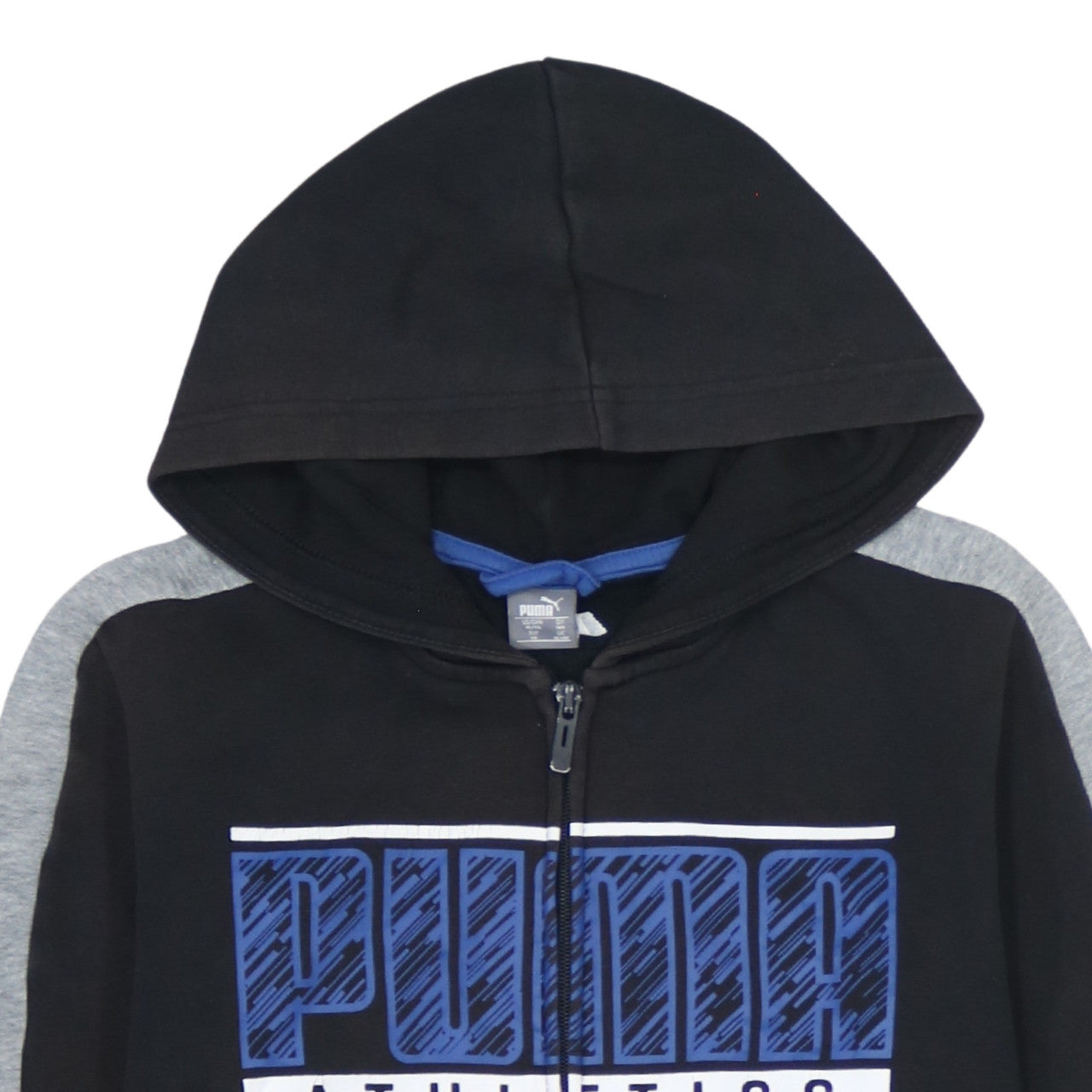 Additional view of Puma boys’ black full zip hoodie 13-14 years athletic fleece sweatshirt