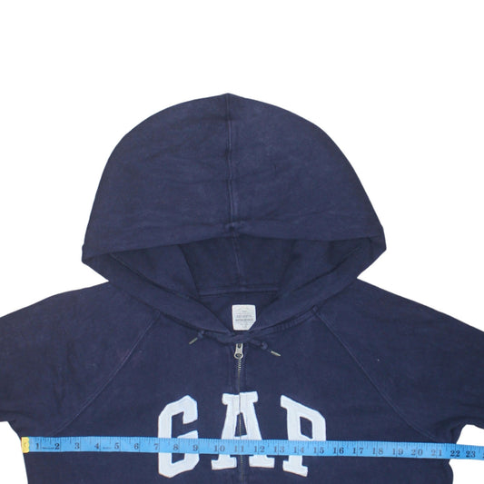 GAP Women Navy Blue Full Zip Hoodie L Cotton Blend Casual