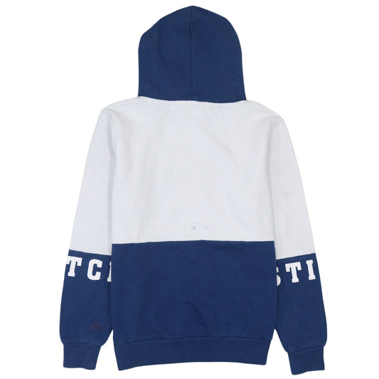 Disney Women Blue & White Stitch Hoodie Size S Pullover Sweatshirt