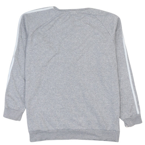 Adidas Womens Grey Crew Neck Sweatshirt UK 12-14 Casual Pullover
