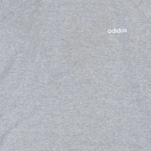 Adidas Womens Grey Crew Neck Sweatshirt UK 12-14 Casual Pullover