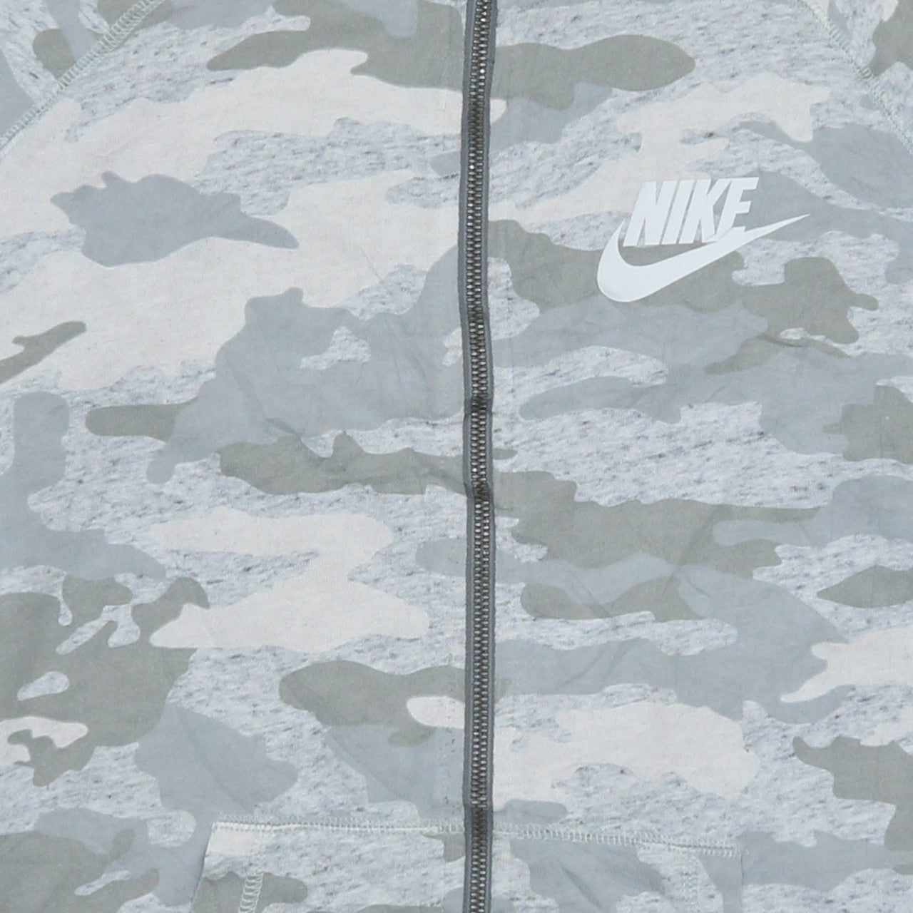 Nike Women’s Grey Camo Full Zip Hoodie L Hooded Sweatshirt