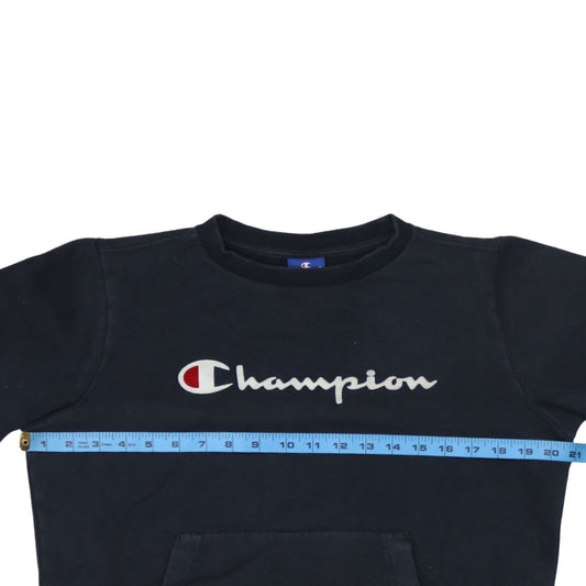 Champion Women's Black XS Pullover Sweatshirt with Logo Embroidery