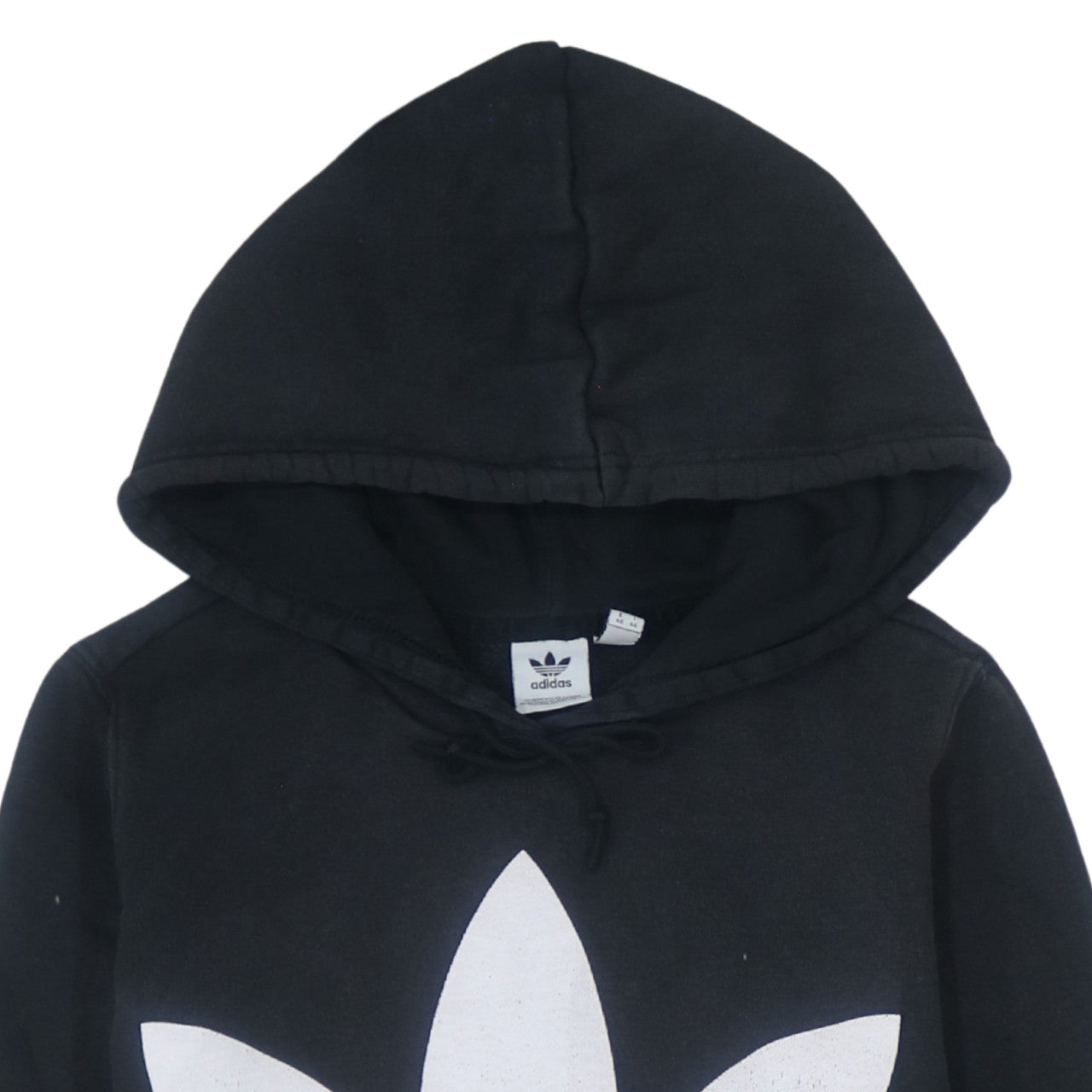 Adidas Womens Black Pullover Hoodie Size 14 Logo Print Sweatshirt