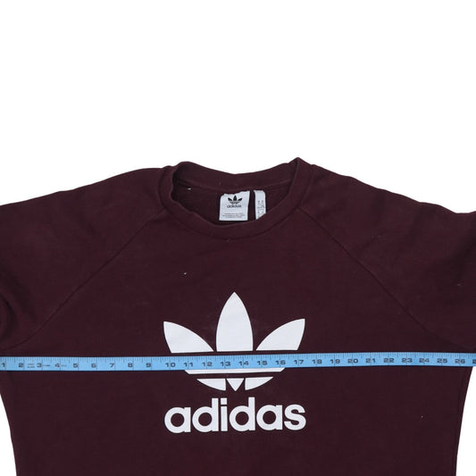 Adidas Womens Burgundy Crew Neck Logo Sweatshirt XL