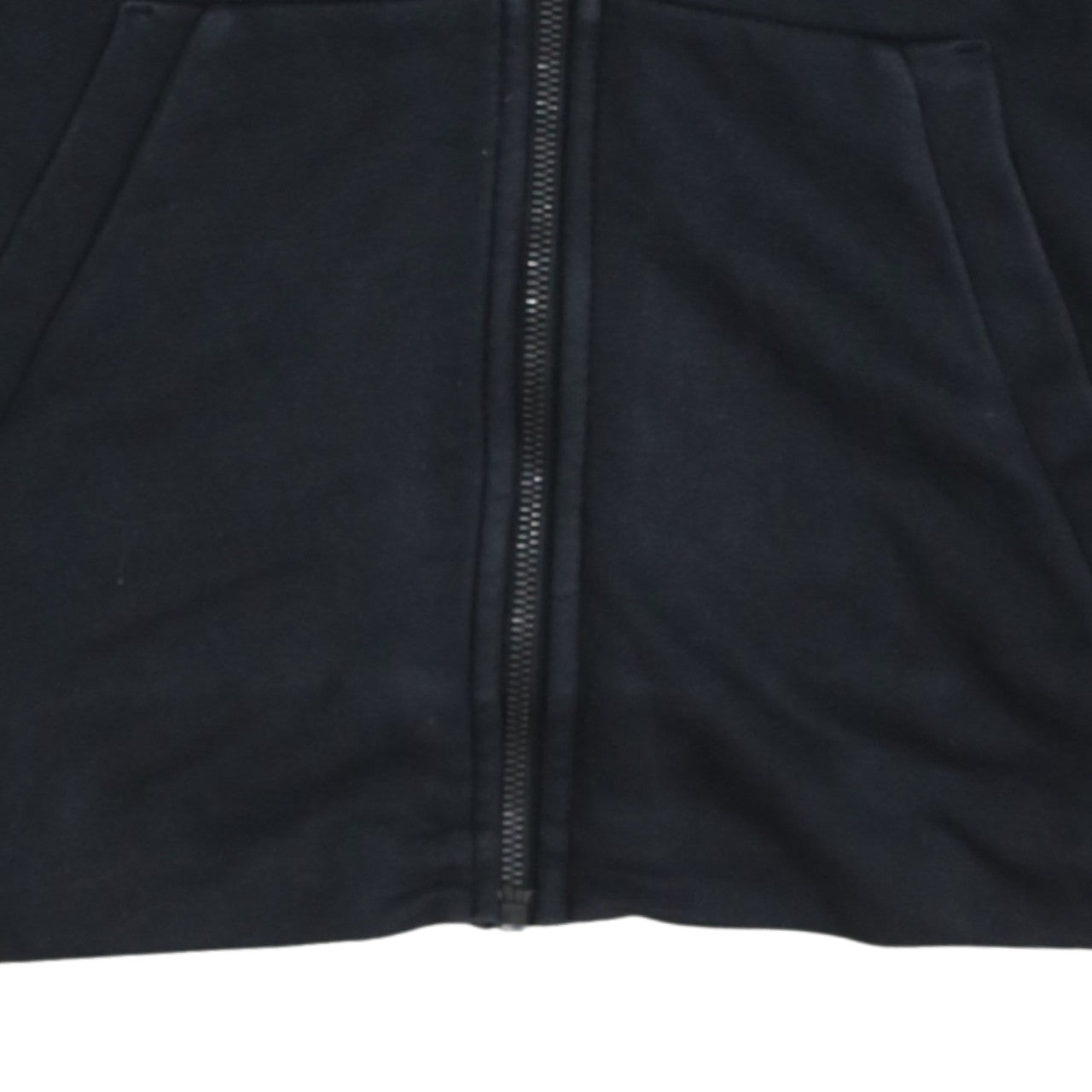 Additional view of Adidas Women's Black Full Zip Hoodie M Logo Sleeve Casual Sweatshirt