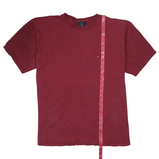 Tommy Hilfiger Men Red Cotton Crew Neck Short Sleeve T-Shirt Size L