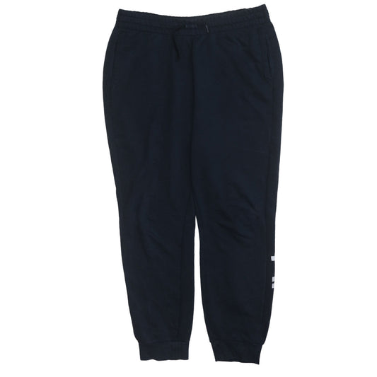Adidas Womens Black L Jogger Sweatpants Tapered Fleece Trousers