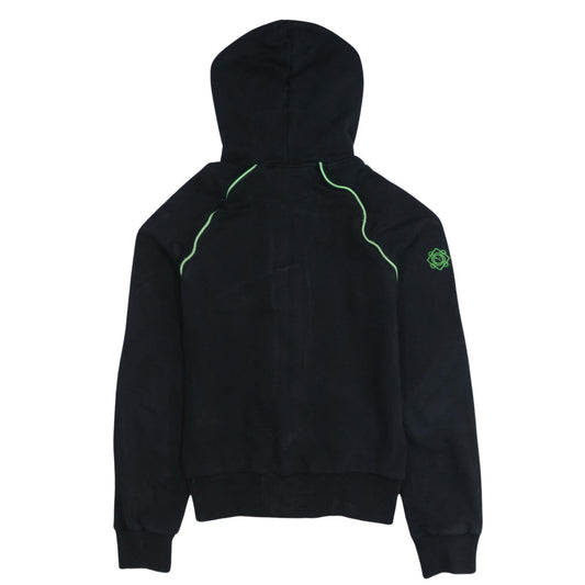 Puma Women's Black Full Zip Hoodie Size 14 with Green Trim