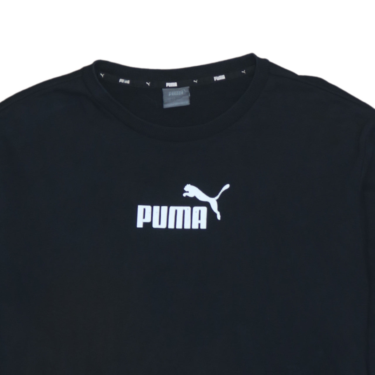 Puma Men's Black Logo Crew Neck Sweatshirt Size L