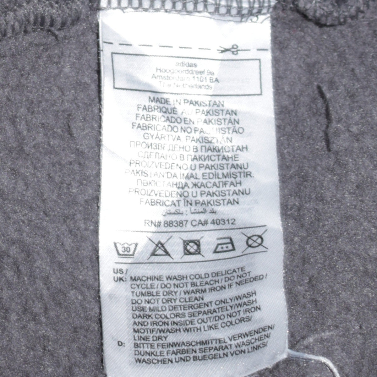 Additional view of Adidas Men's Grey Pullover Hoodie, size M, Hooded Fleece Sweatshirt