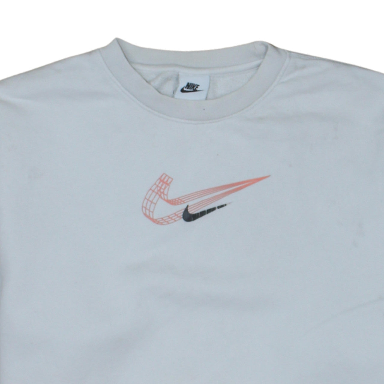Nike Men's White Graphic Logo Sweatshirt M Pullover Fleece