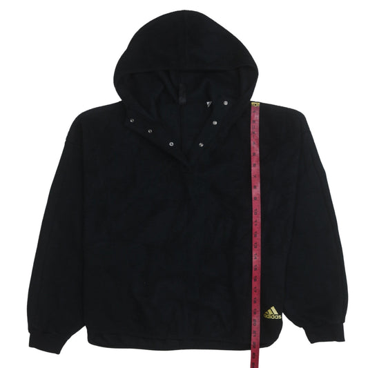 Adidas Women’s Black Fleece Pullover Hoodie Size M Logo Detail