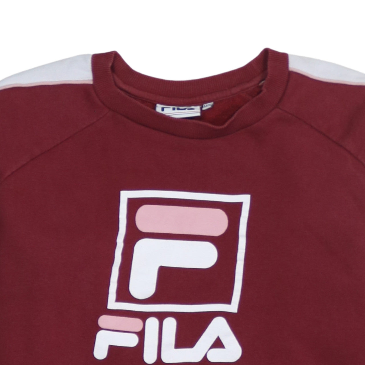 Additional view of Fila women’s burgundy white logo sweatshirt m12 cotton blend