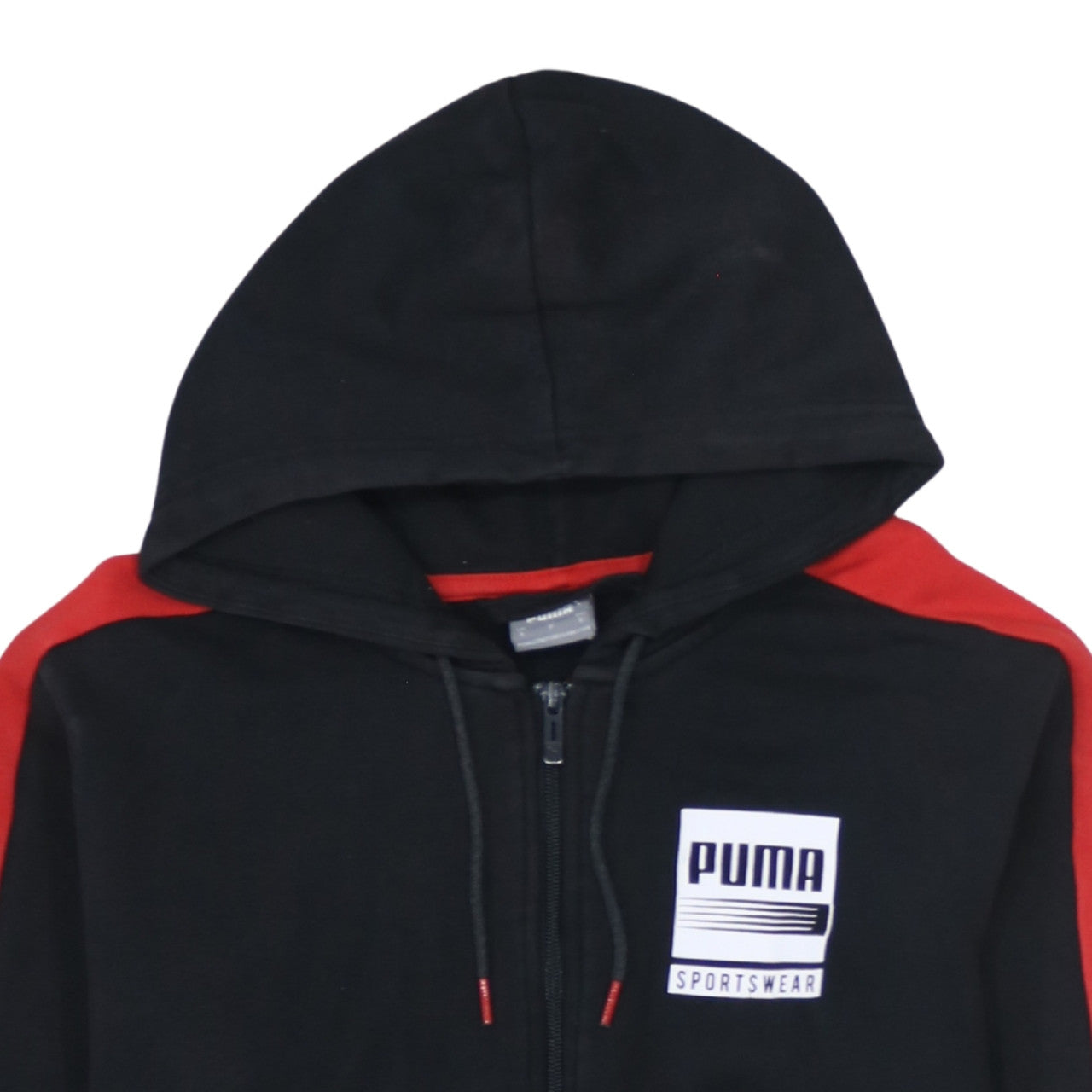 Additional view of Puma Men's Black Full Zip Hoodie, size S, Sportswear Logo Fleece